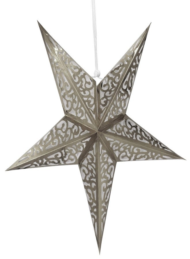 Jades : Star Lantern Foldable 60cm Hollow Out Design (Silver) - Image 1